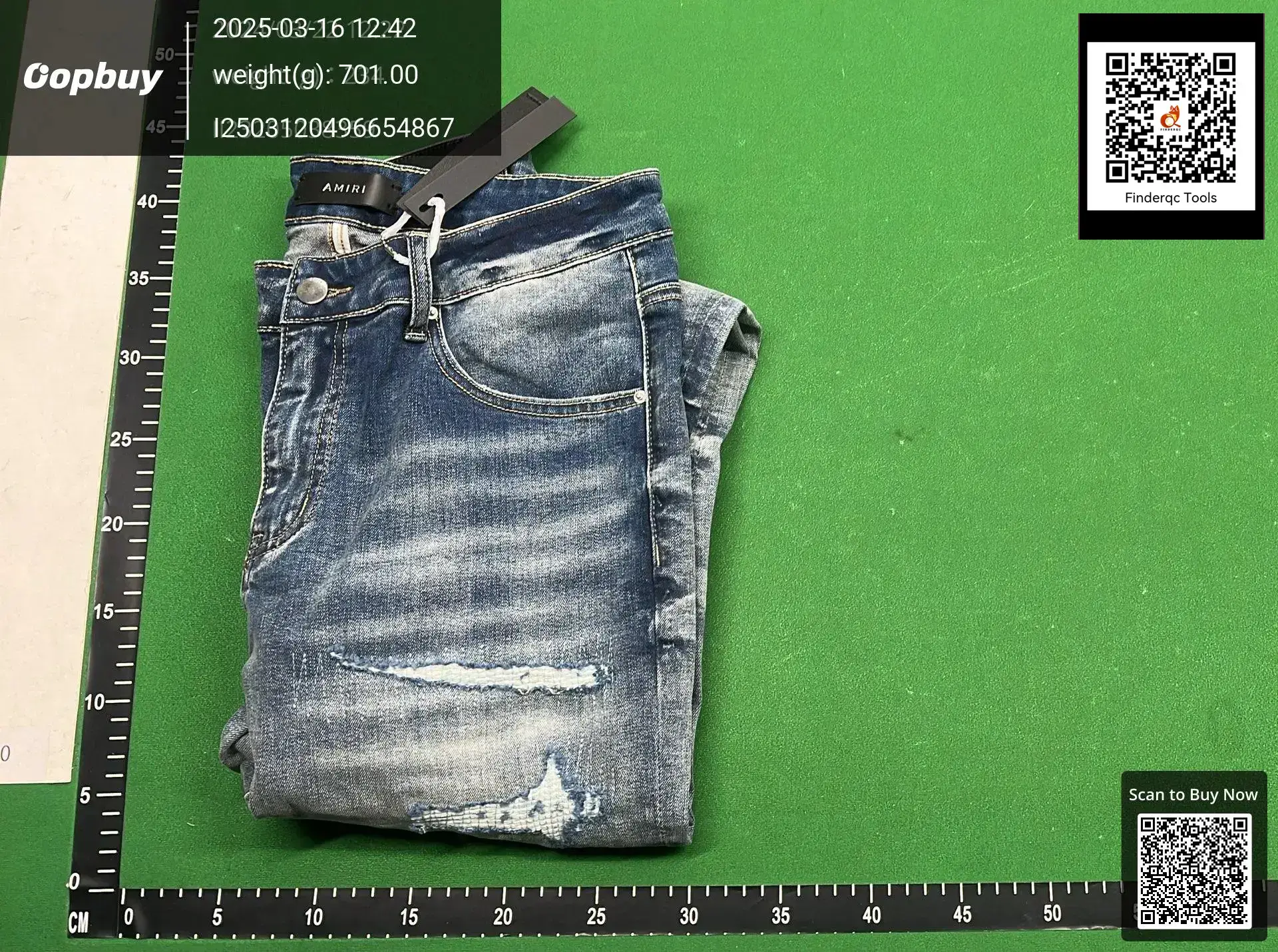 AMIRI Distressed Blue Wash Jeans