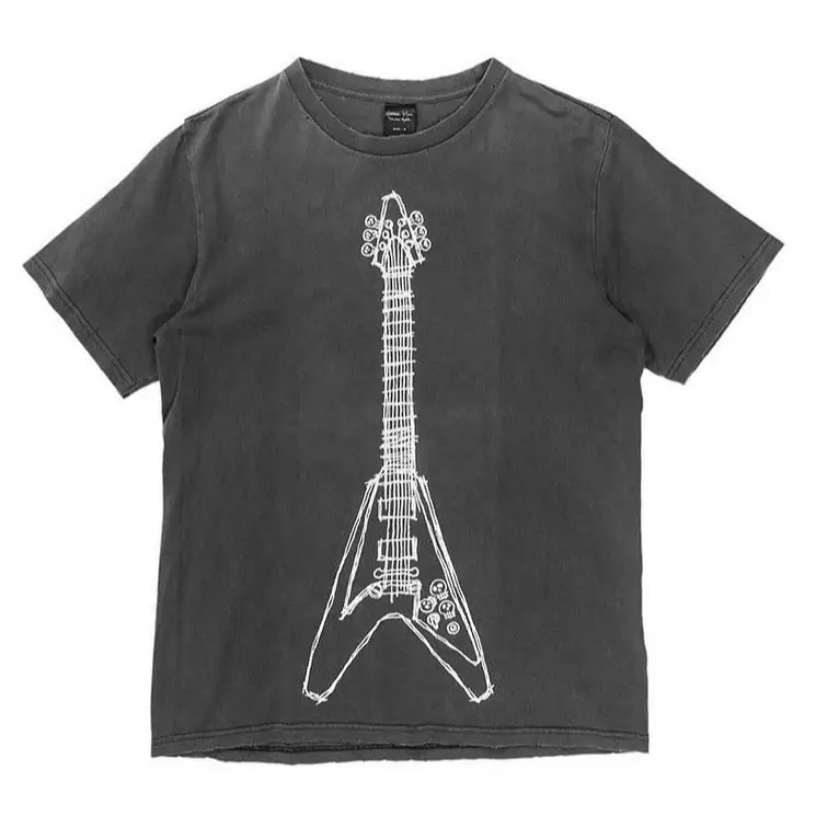 Prism Summer Dark Style Design Washed Distressed Hip-Hop Street Vintage Rebellious Short-Sleeve T-Shirt