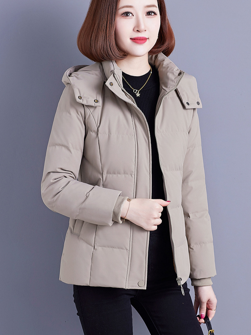 High-End Short White Duck down Jacket for Women, 2025 New Popular Winter Style, Petite Size, Fleece-Lined and Thickened Coat