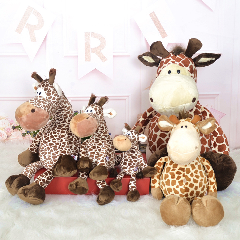 Jungle Animal Giraffe Plush Play Doll Sika Deer Rag Doll Sleeping Pillow Birthday Gift Women Wholesale