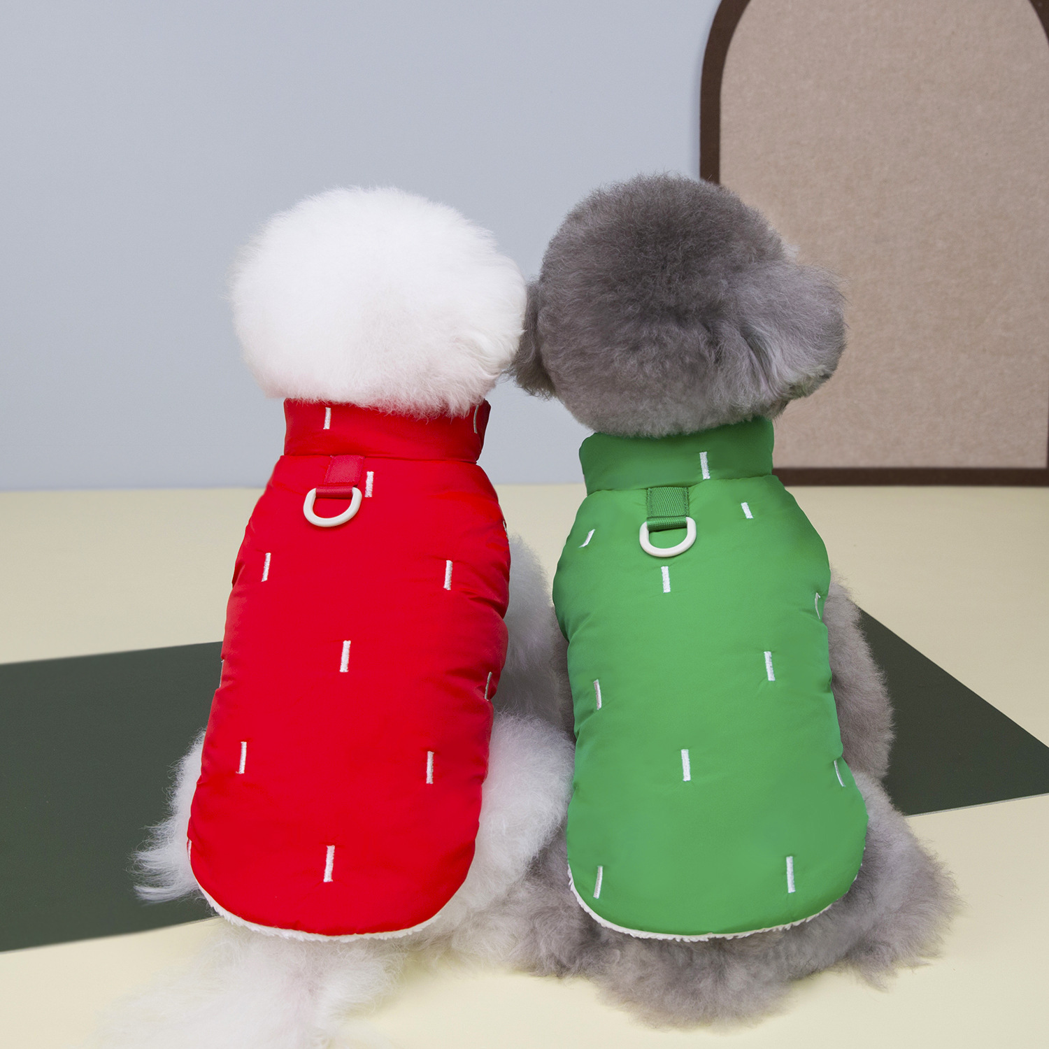 Dog Two-Legged Clothing Autumn and Winter Thickeneded Warm and Cold-Proof Pet Cat Bichon Teddy 25-Point Embroidered Two-Legged Cotton Coat
