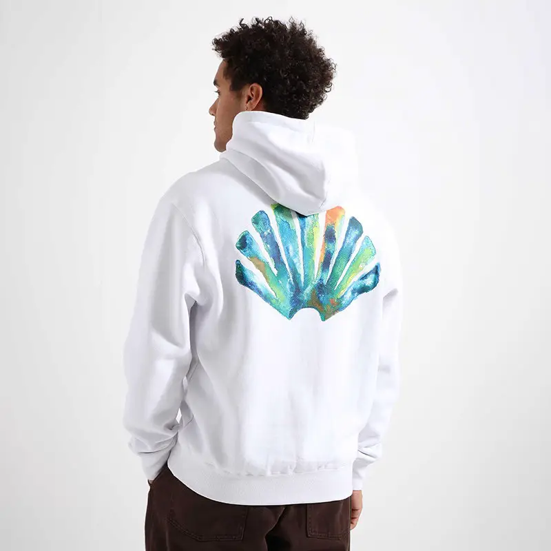 Dutch Brand Rusheng, Unisex Autumn and Winter High-Weight Cotton Sweatshirt with Oil Painting-Style Logo Print, Loose Fit Hoodie