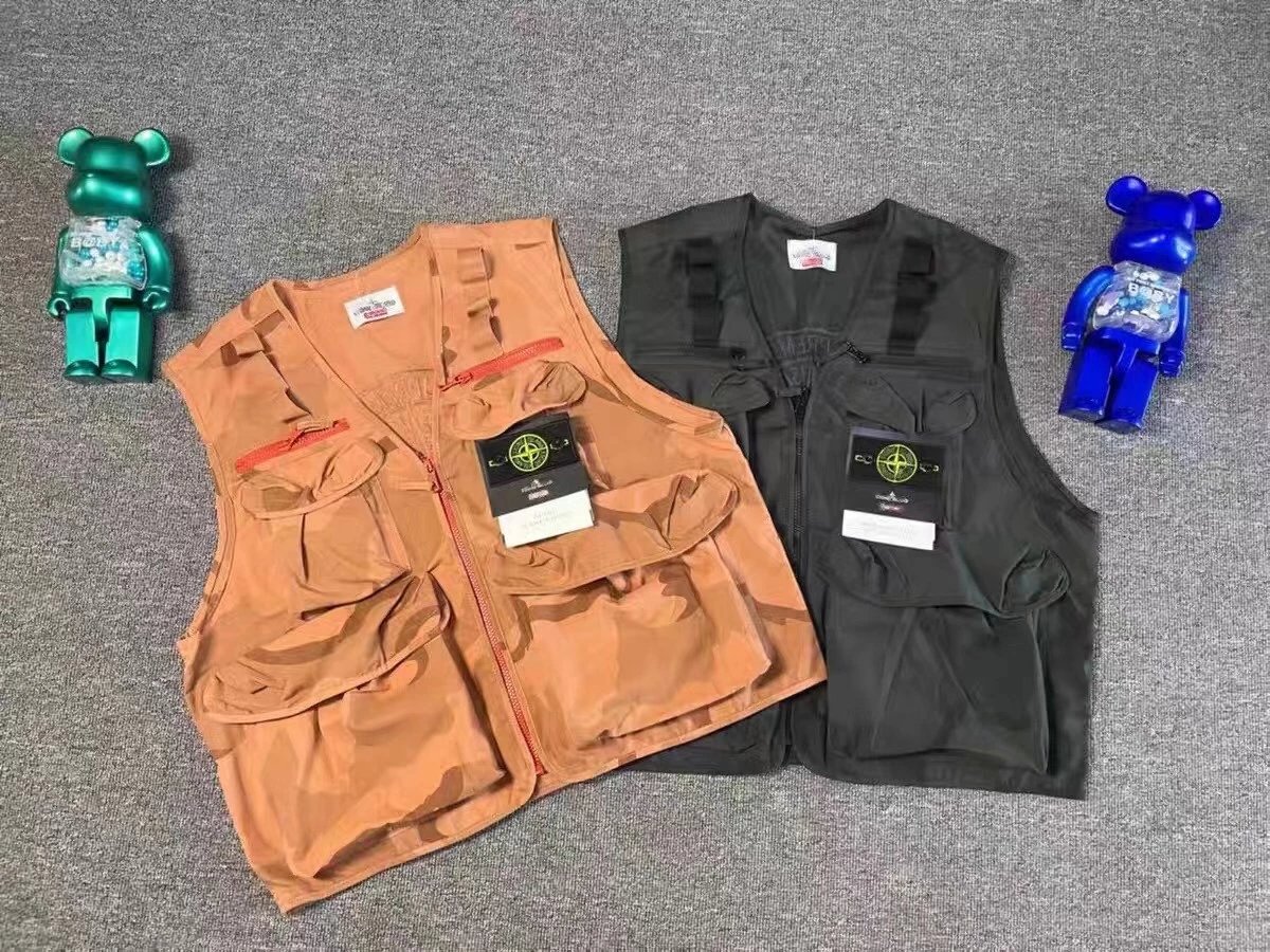 特价Stone Island石头岛Supreme联名春夏迷彩多口袋机能工装马甲背心男装 QC-Foto von WEIDIAN auf Qualit.ly