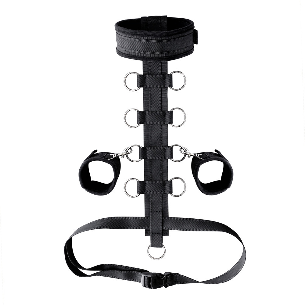 Sm Erotic Back-Binding Restraints with Handcuffs and Neck Collar, Alternative Couple Teasing Adult Sex Products, Sexual Health Care