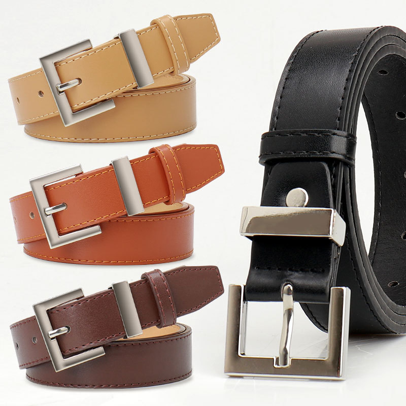 New Fashion All-match Square Buckle Women's Belt Elegant Commuting Simple Style Matching Jeans Suit Belt for Women