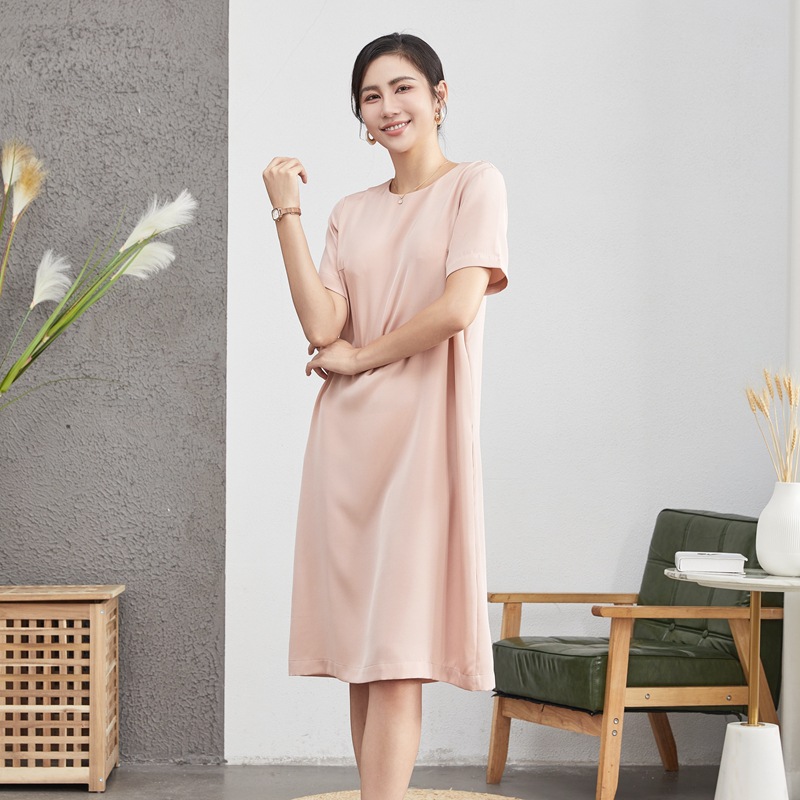 Mulberry Silk Dress Women's Summer Dress 2025 New Large Size over the Knee New Chinoiserie Women's Summer Skirt