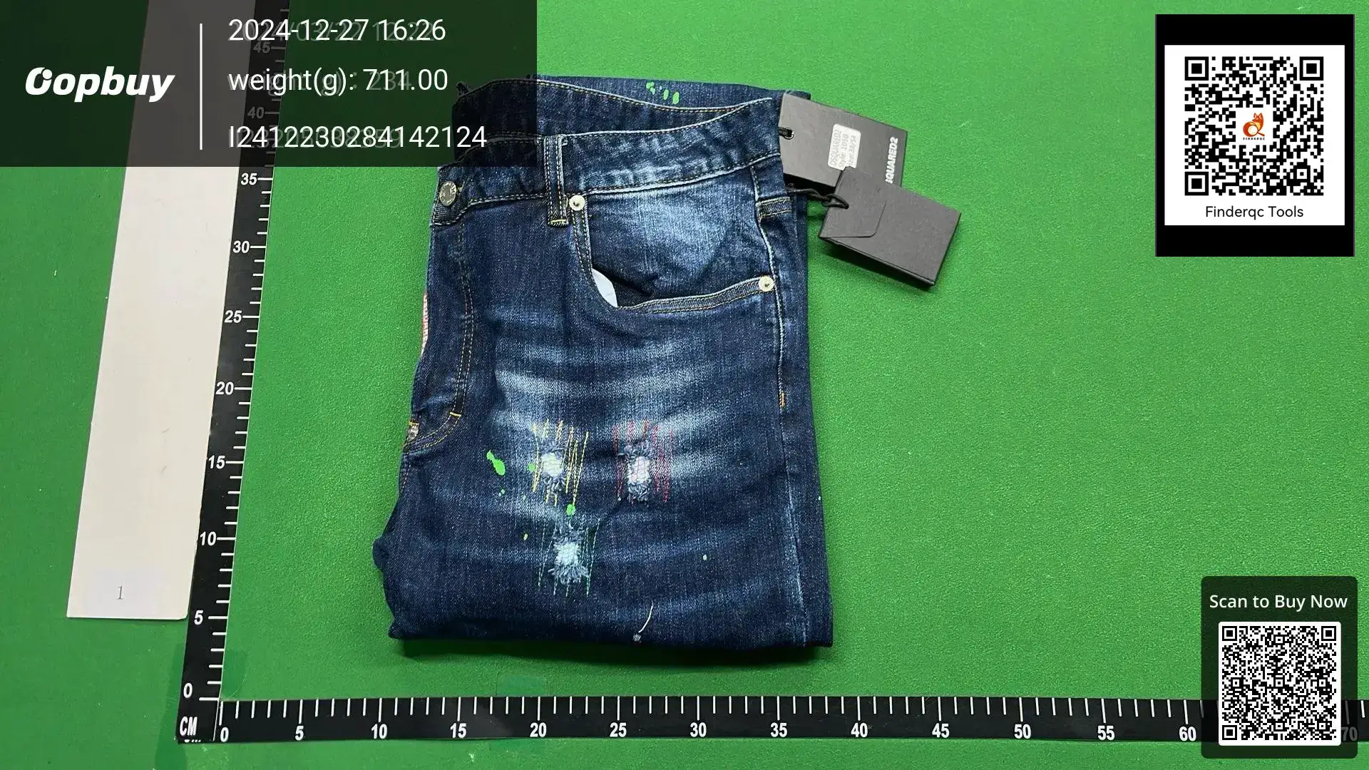 Autumn 2023 new foreign trade men's jeans ripped fashion trendy paint slim fit skinny mid-waist trousers