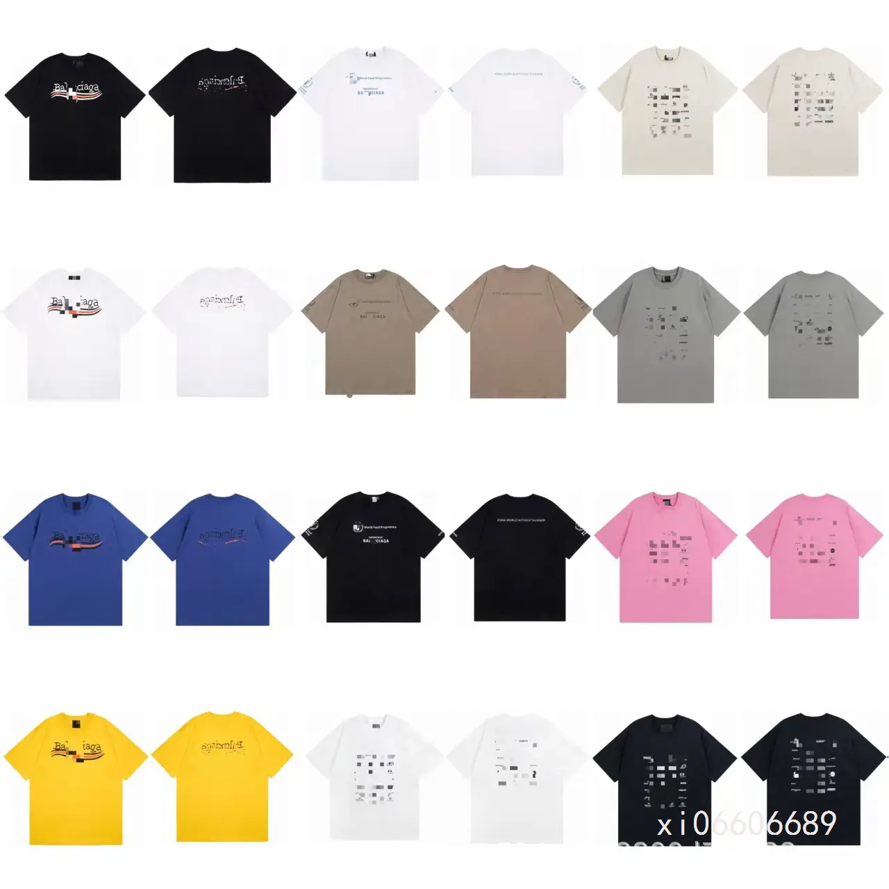 Correct version Paris B home front and back classic letter printed short sleeve summer men's and women's OS loose T-shirt