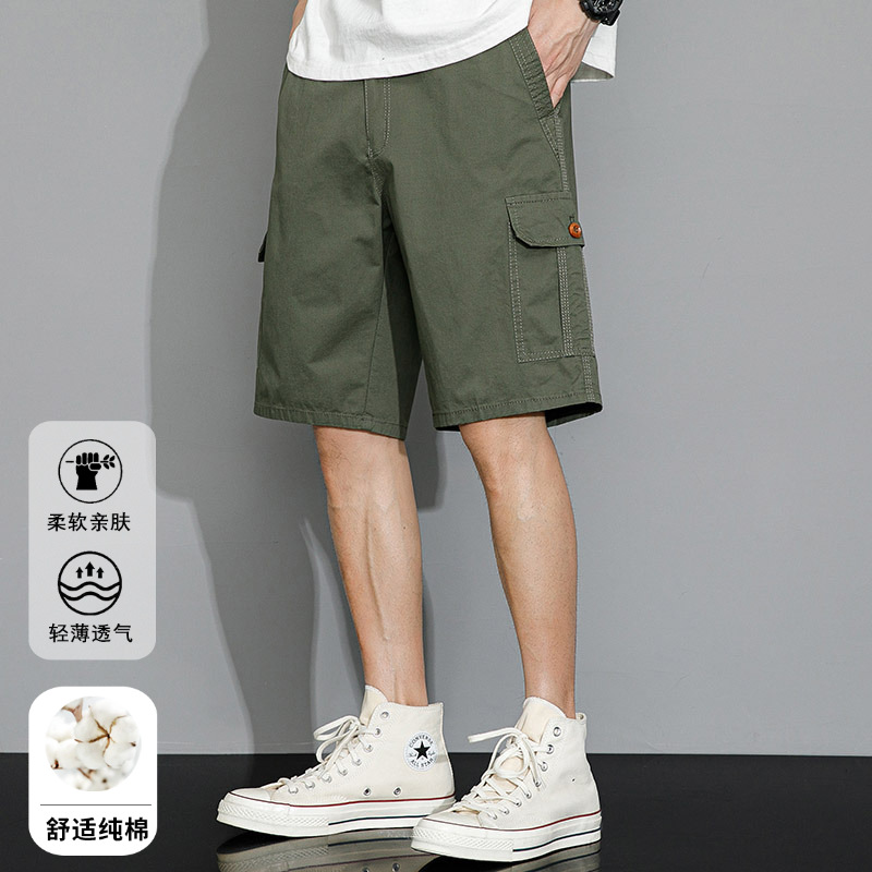 100 Cotton Pants Men's Thin Summer New Arrival Fashionable All-Match Shorts Sports Casual Beach Pants for Men