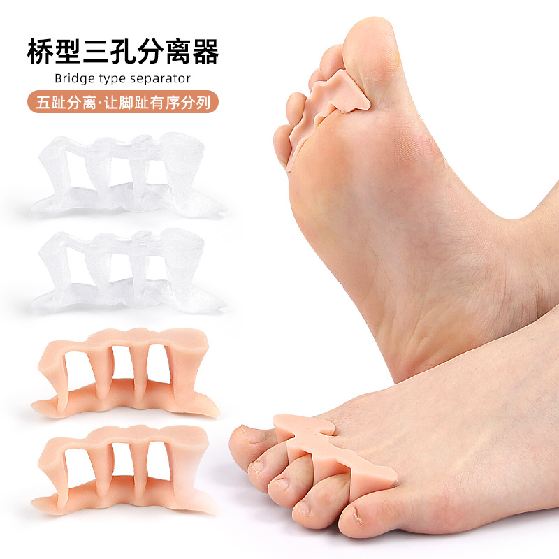 Cross-Border Spot New Bridge Type Three-Hole Toe Valgus Toe Separator Toe Separator for Men and Women with Overlapping Toes