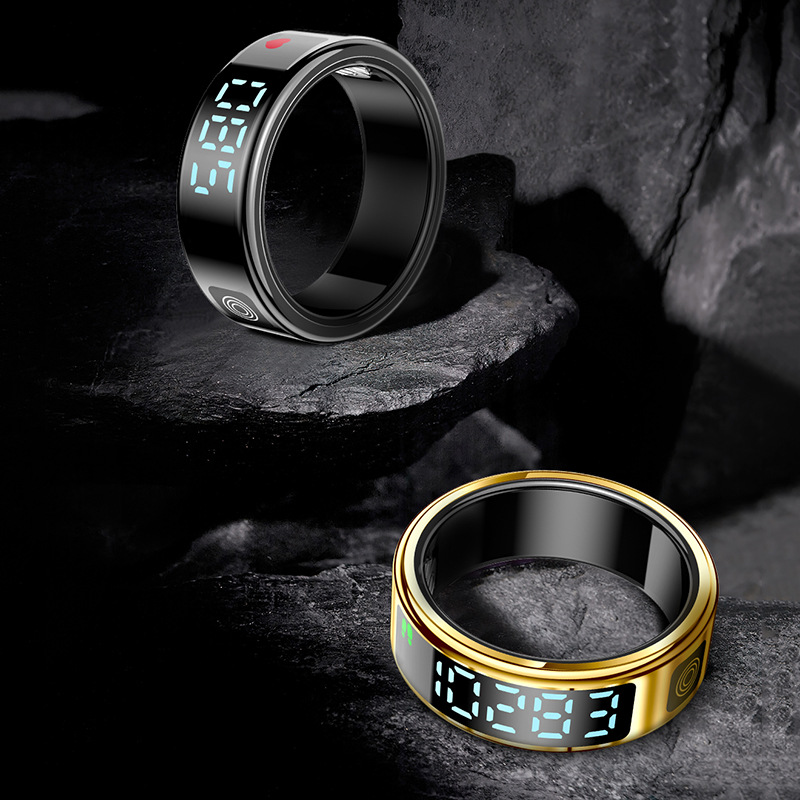 Cross-Border Sr08 Smart Ring with Display, Pedometer, Heart Rate, Blood Oxygen, Multi-Functional Smart Ring Smart Ring