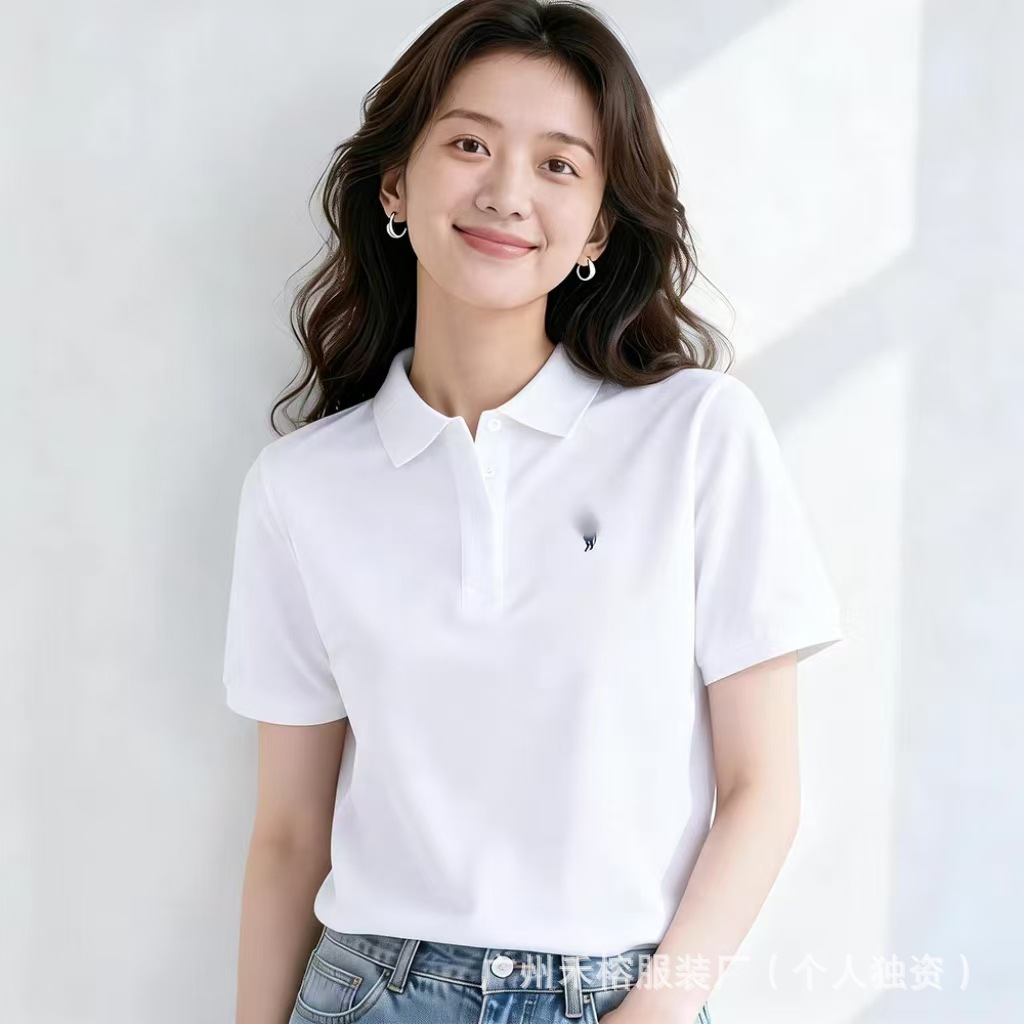 Cross-Border Foreign Trade Polo Shirt, New Summer Model Lf Small Horse Embroidery T-Shirt, Unisex Versatile Base Shirt, Trendy Foto QC de 1688 na Qualit.ly