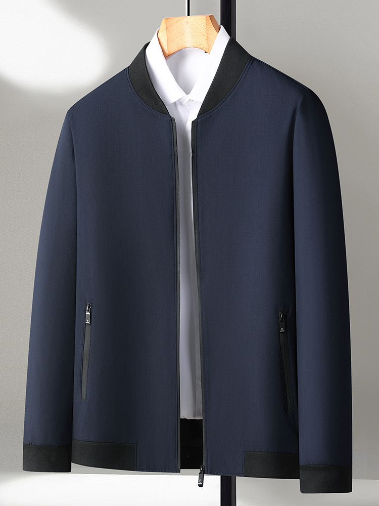 Autumn new men's baseball collar business casual men's jacket versatile spring and autumn middle-aged men's jacket 232328