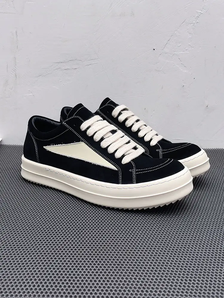 Ro 25Fw Infringement Independent Main Line Leather Black and White Cowhide Leather Suede Leather Grey Brown High Street Low Top Niche Shoes