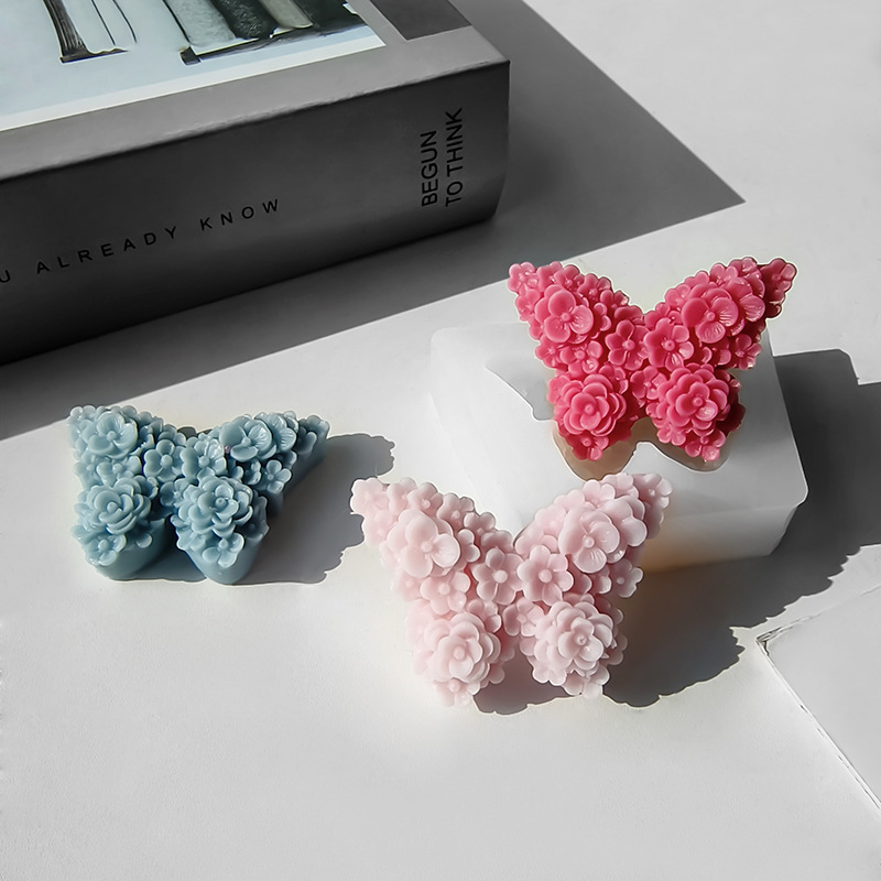 Jiahuimei flower butterfly silicone mold diy fragrant stone epoxy hanging decoration mold aromatherapy candle making