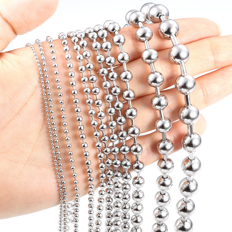 Stainless steel ball ball ball ball ball ball chain vacuum plating does not fade men and women necklace bracelet hand stainless steel chain diy