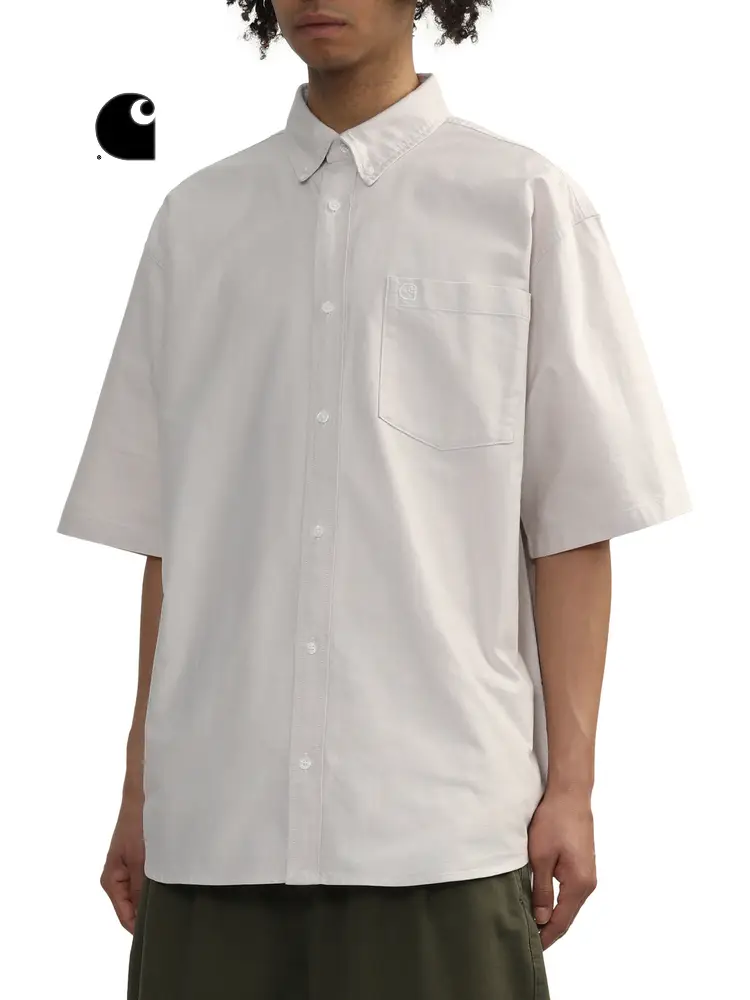 Carhartt WIP Shirt Men's Spring/Summer New Classic Logo Embroider Pocket Washed Short Sleeve I031454o