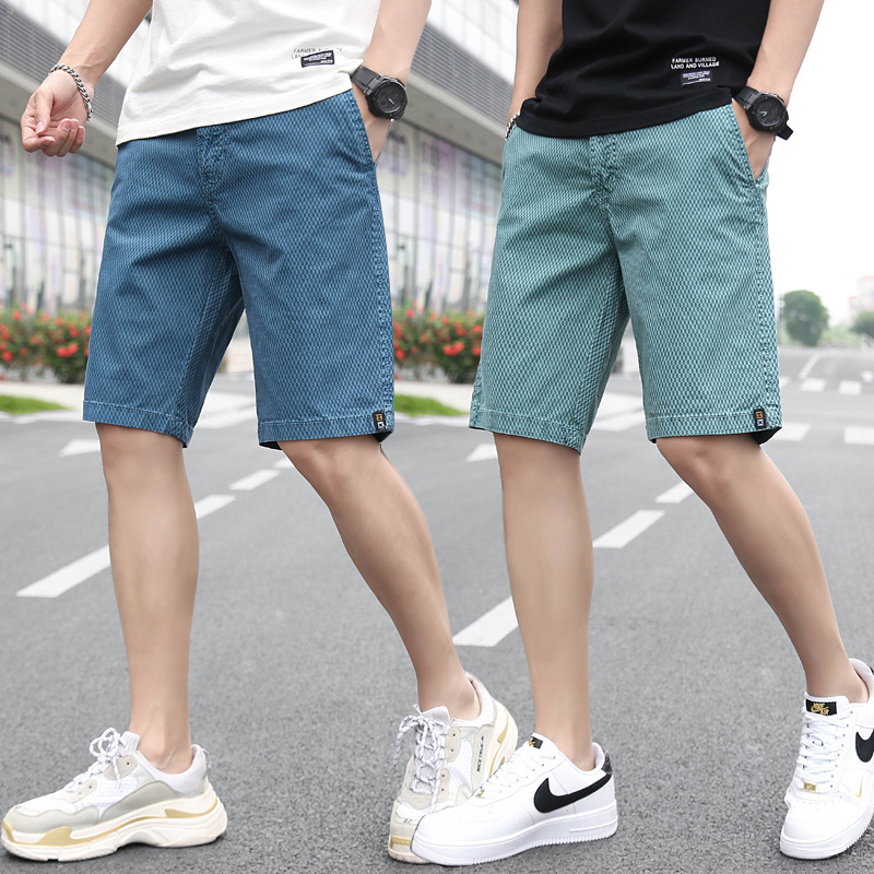 Summer New Casual Shorts for Men, Versatile Short Trousers, Loose-Fitting Five-Point Pants for Teenagers, Straight-Leg Mid-Length Pants, Beach Shorts
