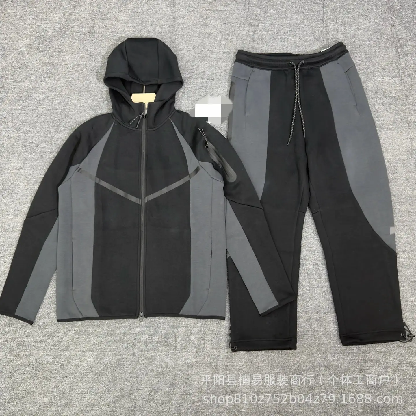 25SS秋季冬新款拼接撞色针织运动外套直筒裤套装326+324