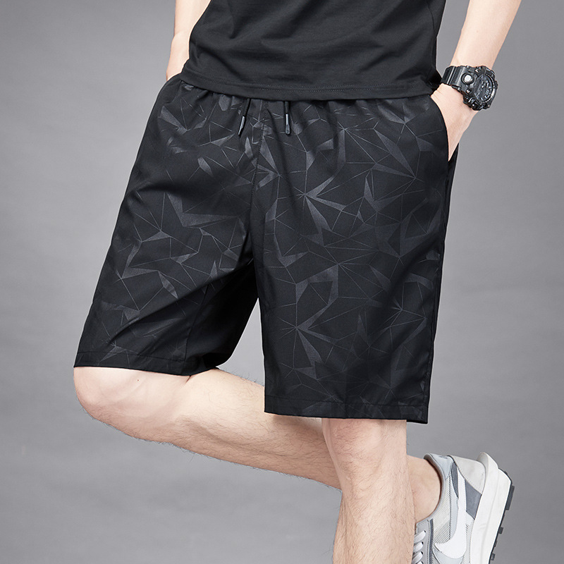 Ice Silk Shorts Men's Summer Fashionable Extra Large Size Sports Casual Pants Loose Quick-drying Beach Outer Wear Shorts