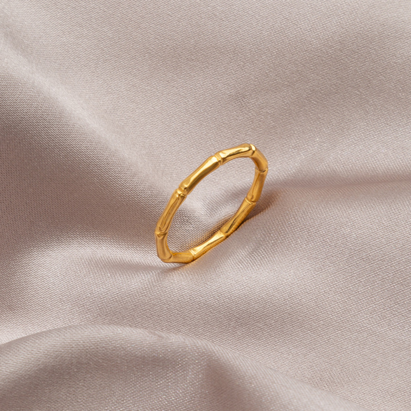 Simple and Versatile Bamboo Titanium Steel Ring for Women, Fashionable and Unique Design, Index Finger Ring, 2026 New Model, Non-Fading