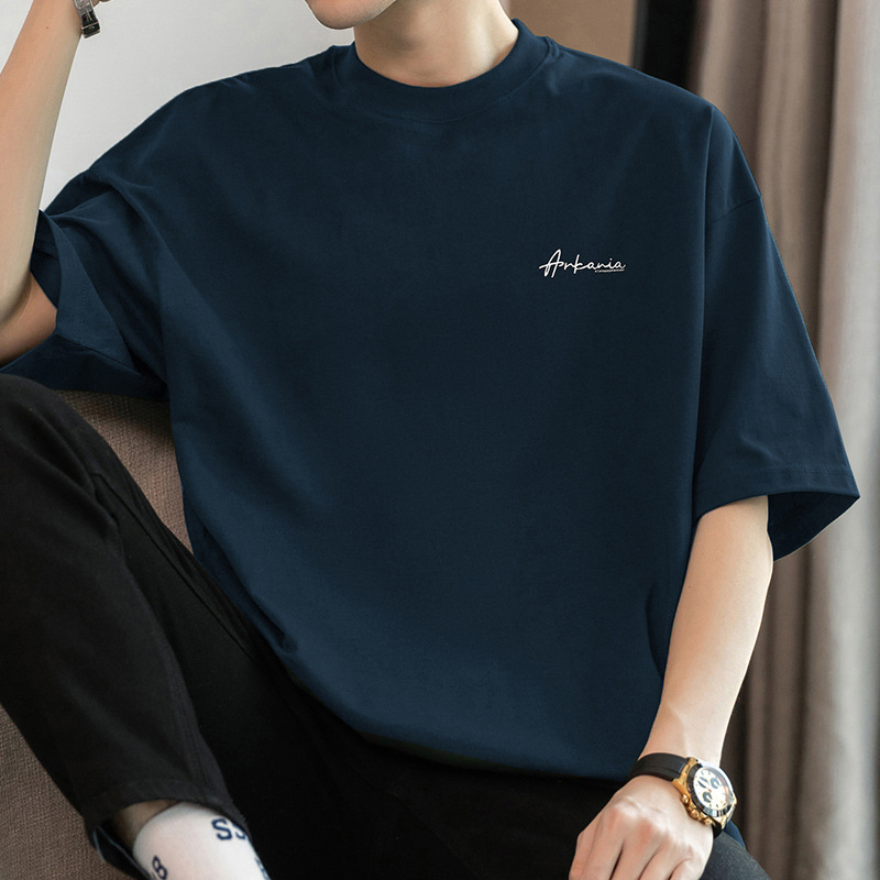 American-Style 260g Heavyweight Pure Cotton T-Shirt Men's Short-Sleeved 2026 New Summer Half-Sleeved Trendy Brand Printed T-Shirt Top