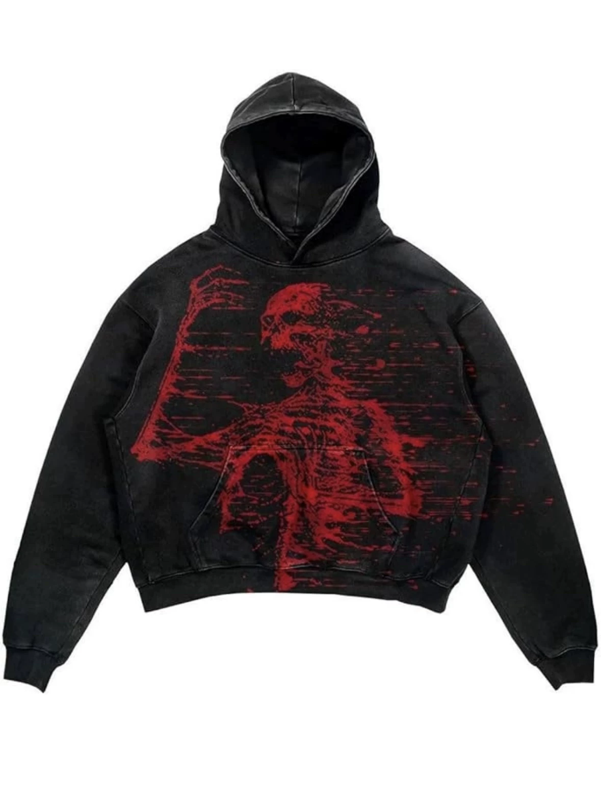 Anime Hoodie New Style Hiphop Green Zipper Sweatshirt Harajuku Anime Print Hoodie Long-Sleeved Jacket