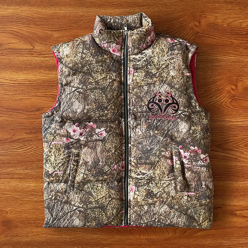 Sp5Der Worldwide Real Tree Puffer Vest Tree Pattern down vest Outwear