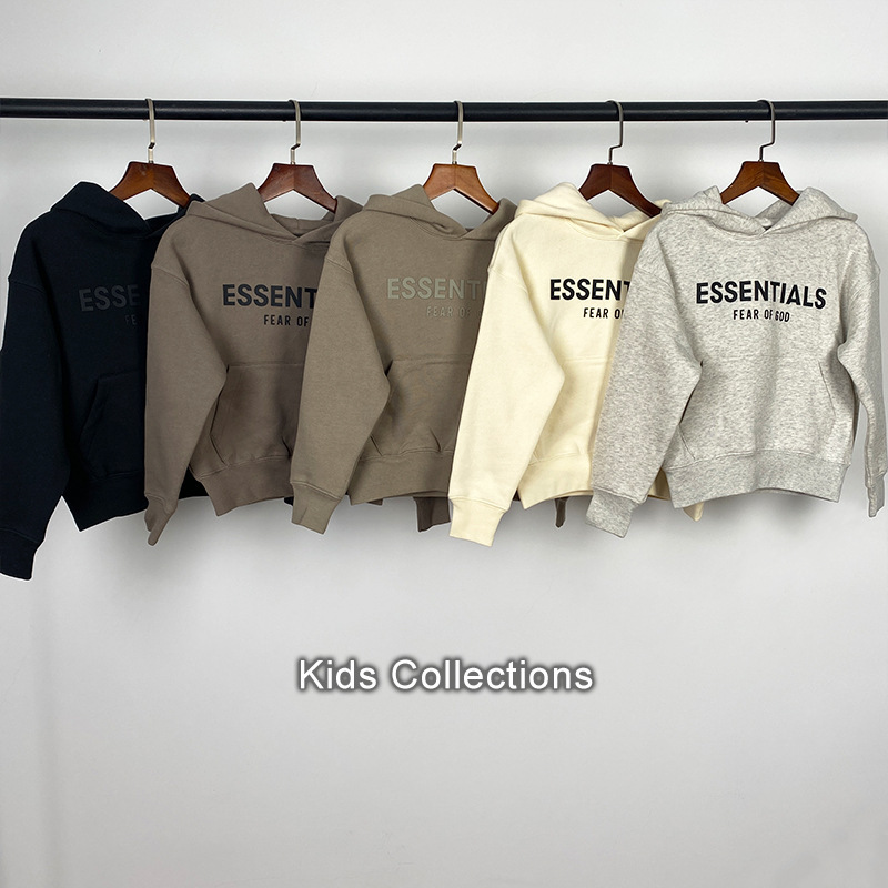 2021Ss Kidsren's Clothing Velvet Hoodie Essentials Trendy Brand Kids High Street High Weight Hoodie