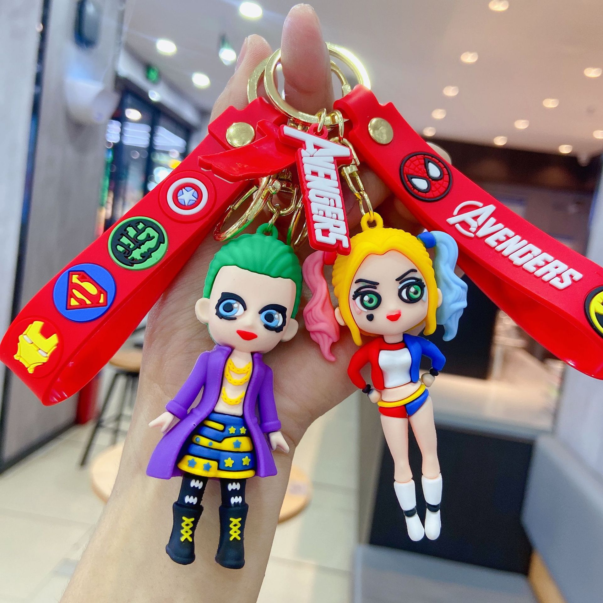 Superhero Series Ugly Quinn Key Chain Couple Doll Car Key Pendant Bag Pendant Keychain
