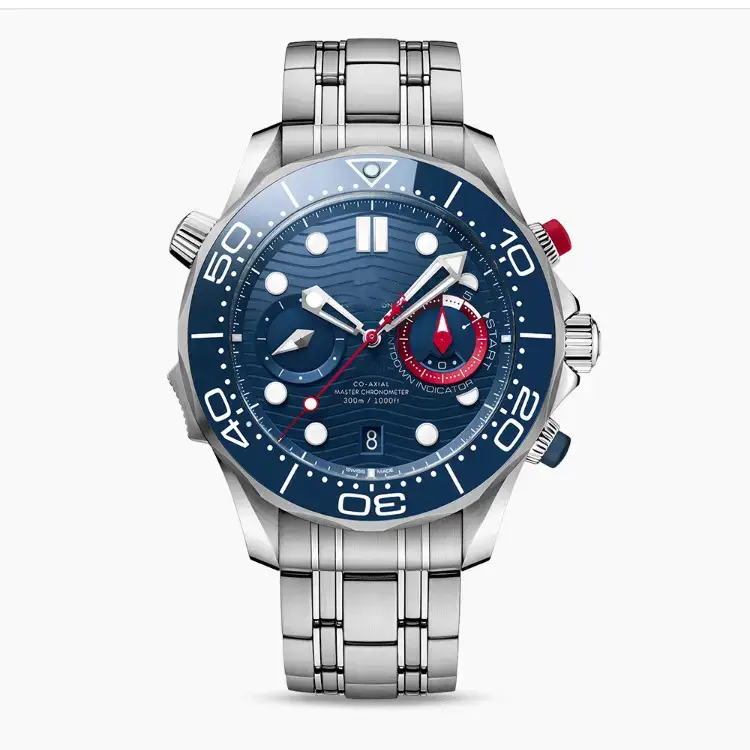 Omega Seamaster Chronograph Blue Dial Stainless Steel Watch