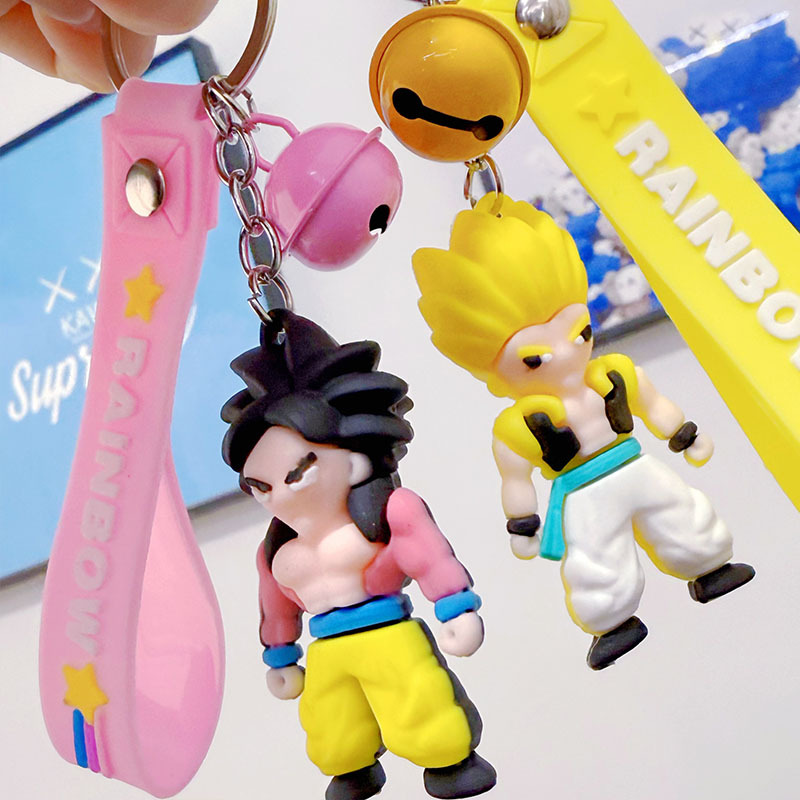 Cartoon Monkey King Dragon Ball Keychain Car Pendant Anime Character Bag Hanging Doll Machine Small Gift