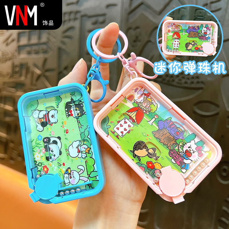 Educational Catapult Pinball Keychain Mini Handheld Game Console Student Stress Relief Toy Bag Pendant Wholesale
