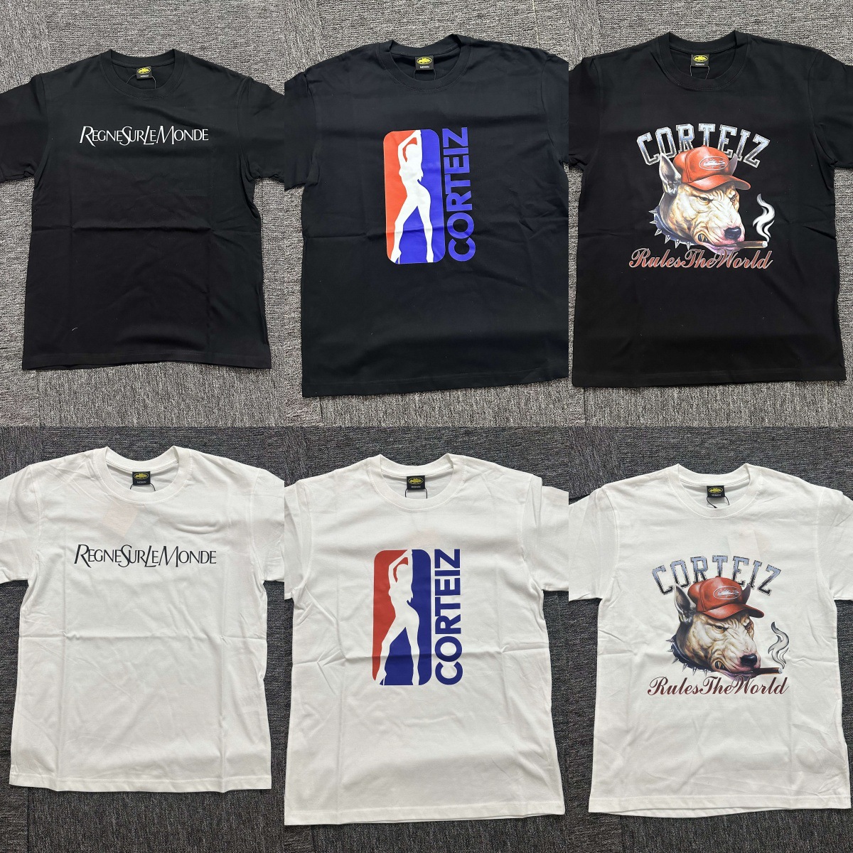 2025 New Cortiez Short-Sleeved Alcatraz T-Shirt Rslm Letter Round Neck American Nda Casual Loose Half-Sleeve