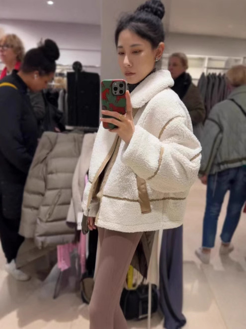 Zatrax24 winter new high quality lapel zipper fleece double-sided jacket coat women's lambswool coat
