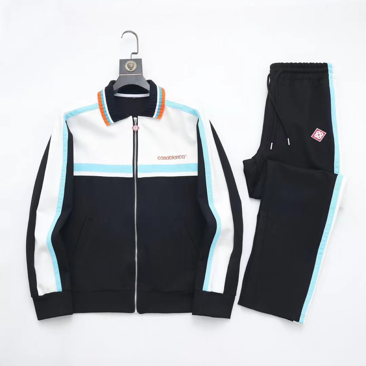 Cross-Border Foreign Trade Casa New Long-Sleeved Jacket Casual Sports Suit Zipper Cardigan Letter Embroidery QC 照片，来自 1688 Qualit.ly