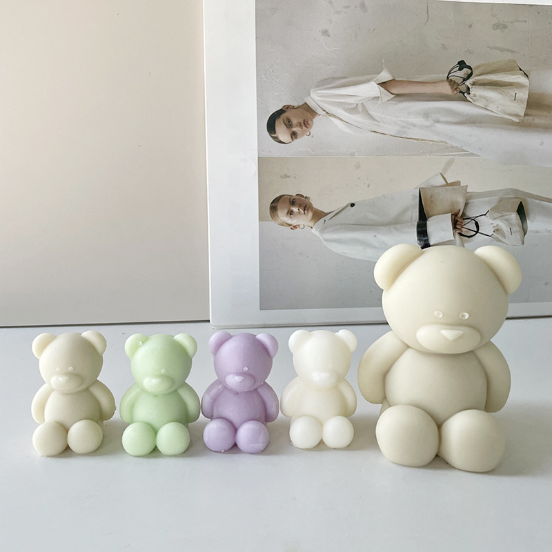Jiahui Mei Bear Candle Silicone Mold DIY Animal Aromatherapy Candle Sitting Bear Baking Gypsum Grinding Tool