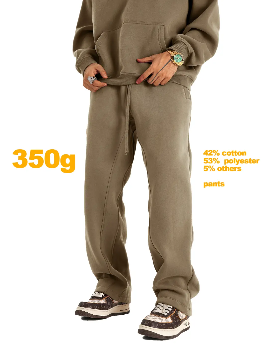 【 Suit 02】 pants 42% Cotton Pants 350g Loose Yeezy Replacement High Street Fashion Style