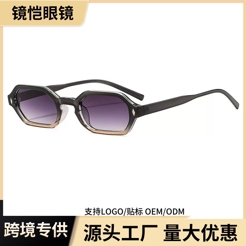 2025 New Polygonal Sunglasses for Men and Women, Fashionable and Versatile, Anti-Uv Sunglasses, Cross-Border Foreign Trade Wholesale
