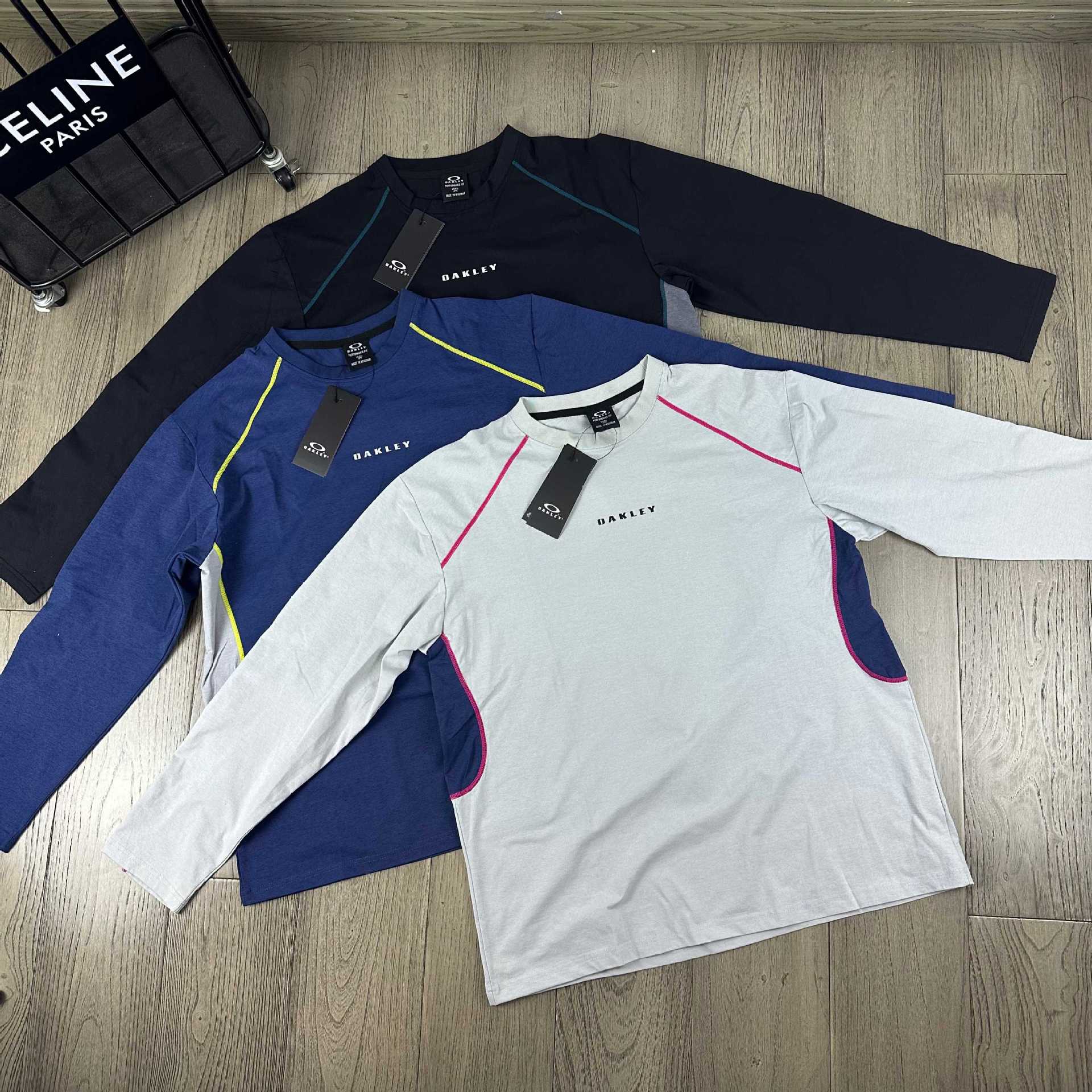 Oak Spring and Autumn Style American Outdoor Casual Mountain Series Quick-Dry Breathable Stitched Long-Sleeve T-Shirt Sports Base Layer Trendy