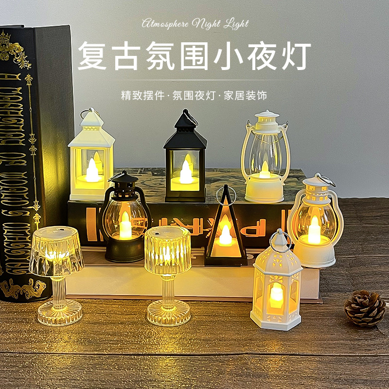 Retro Mini Night Light Led Digital Candle Light Home Party Decoration Atmosphere Light Photo Props Small Ornaments