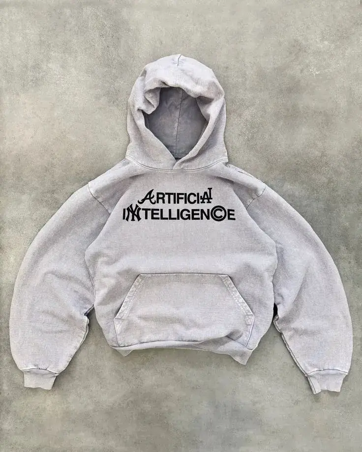 American retro new men's and women's sweatshirt letters printed personalized street style loose casual hooded pullover tops