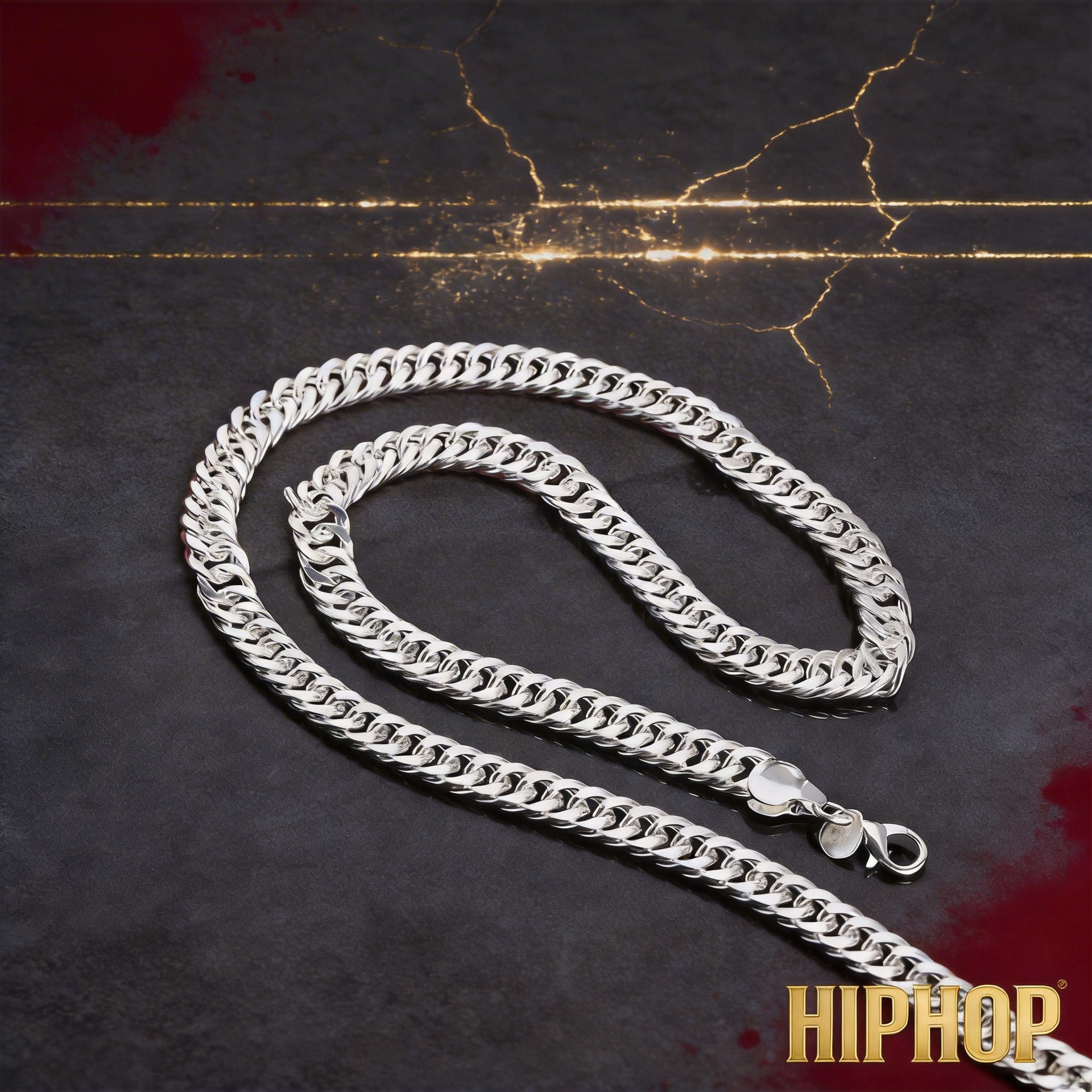Cross-Border Foreign Trade Hot-Selling Domineering 10mm Men's Necklace Hip-Hop Stylish Trendy Simple Classy Horsewhip Chain