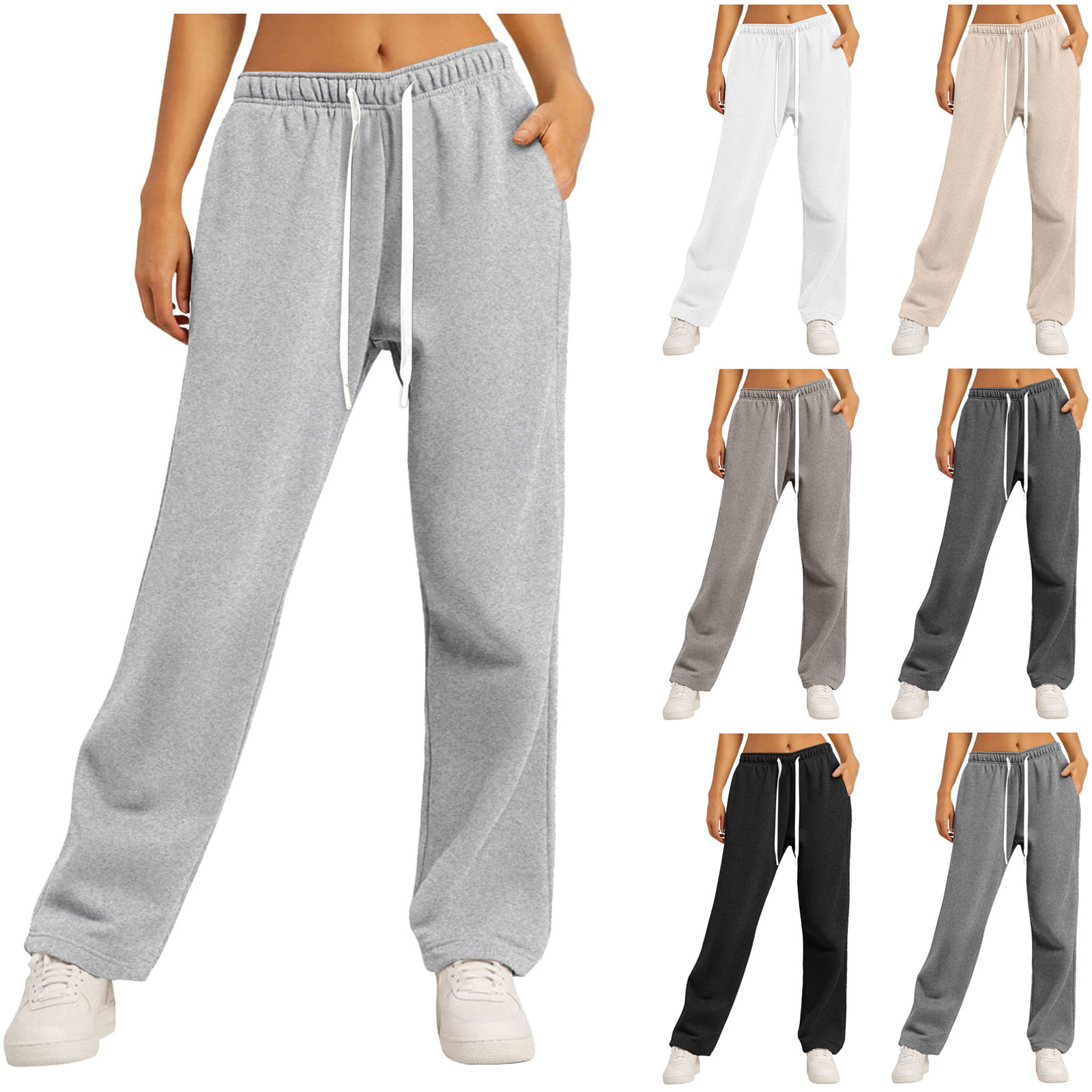 Wide Leg Sweatpants for Women 2024 Trendy High Waisted Drawstring QC-foto från 1688 på Qualit.ly