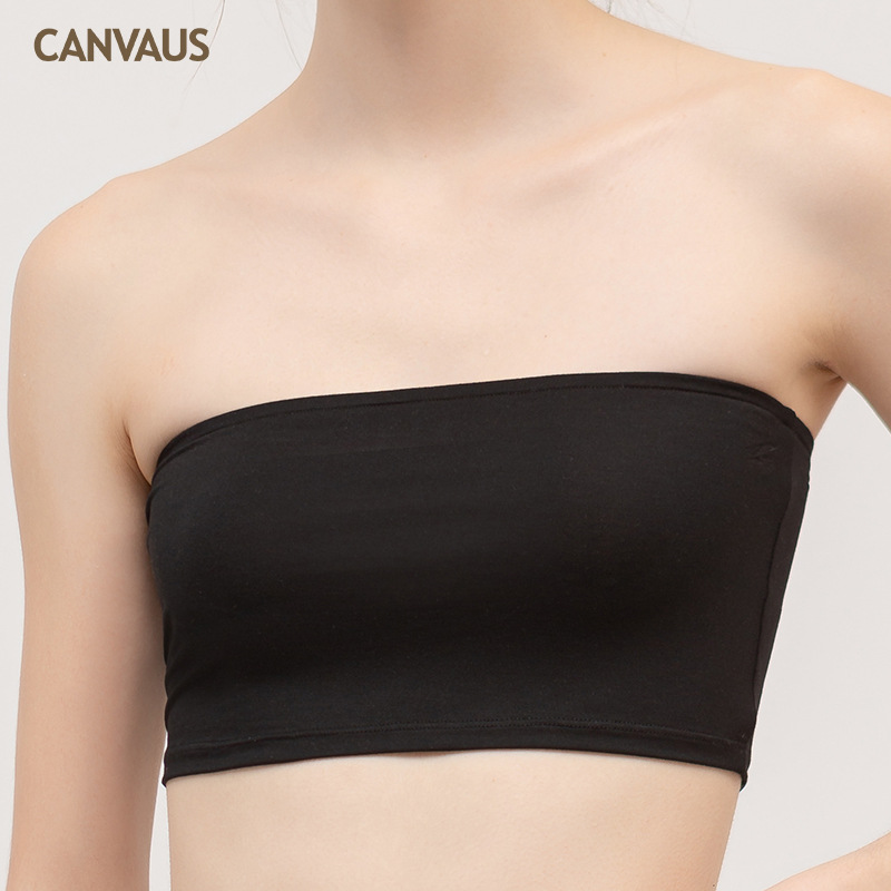 Modal Base Layer with Anti-Exposure Strapless Bandeau, One-Piece Wrap-Around Top, V200, Can Be Worn Outside, Casual and Versatile