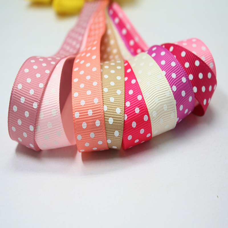 Yao Ming ribbon wholesale printing dot rib ribbon clothing accessories diy accessories ribbon ribbon 16mm oblique four points