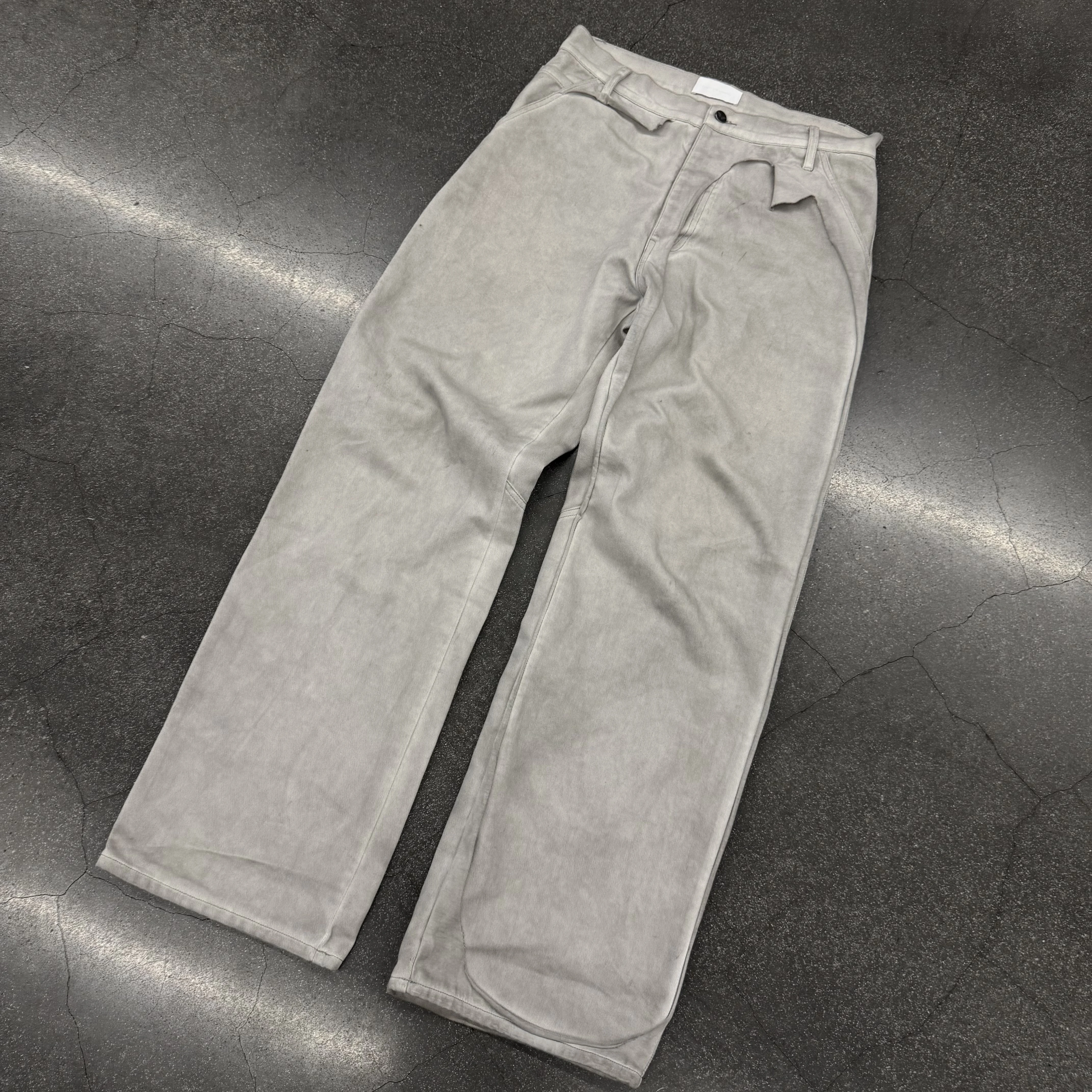 Alexander Digenova Underground Pants, Double-Layered Cut, Washed and Distressed, Pocketed Tapered Straight-Leg Pants