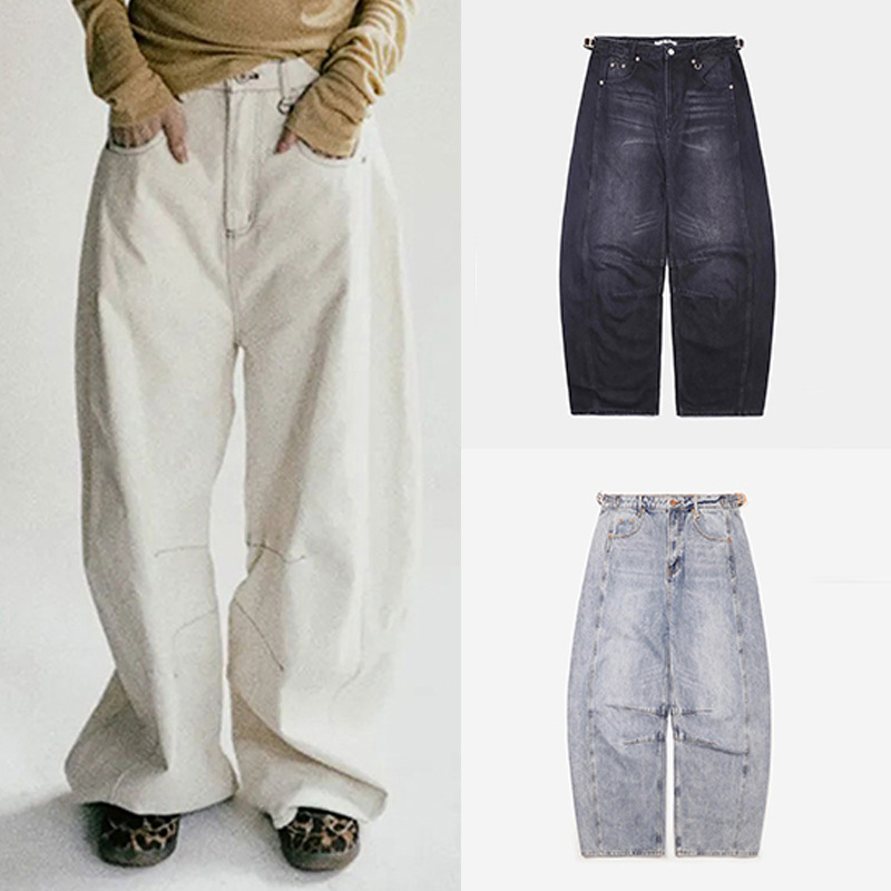 Korean Badblood Bcac Series Sexy Jeans Women's Niche Pants Loose Slimming Look Straight Wide Leg Pants