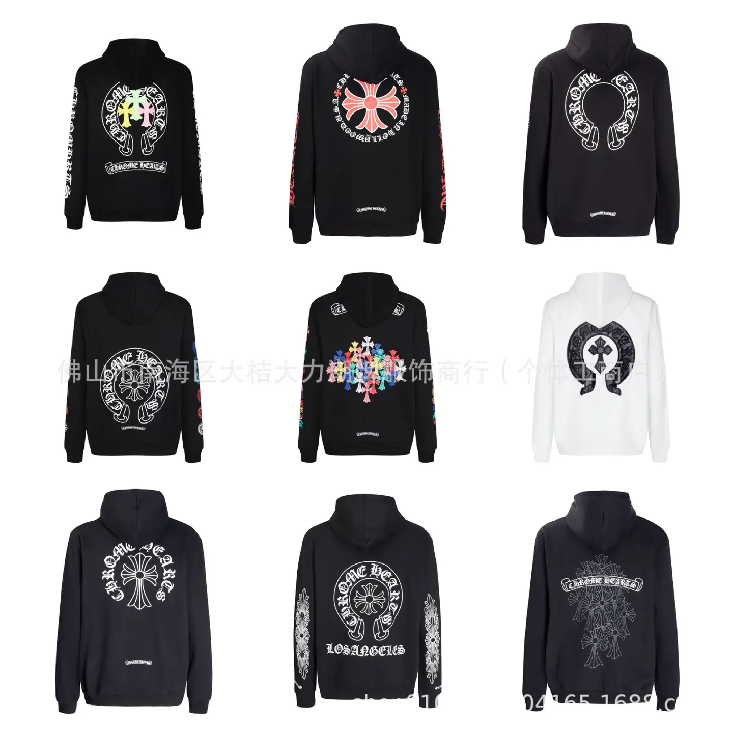 Chrome Hearts Crowe Correct Reel Horseshoe Arm Print Zipper Hoodie Factory Straight Hair