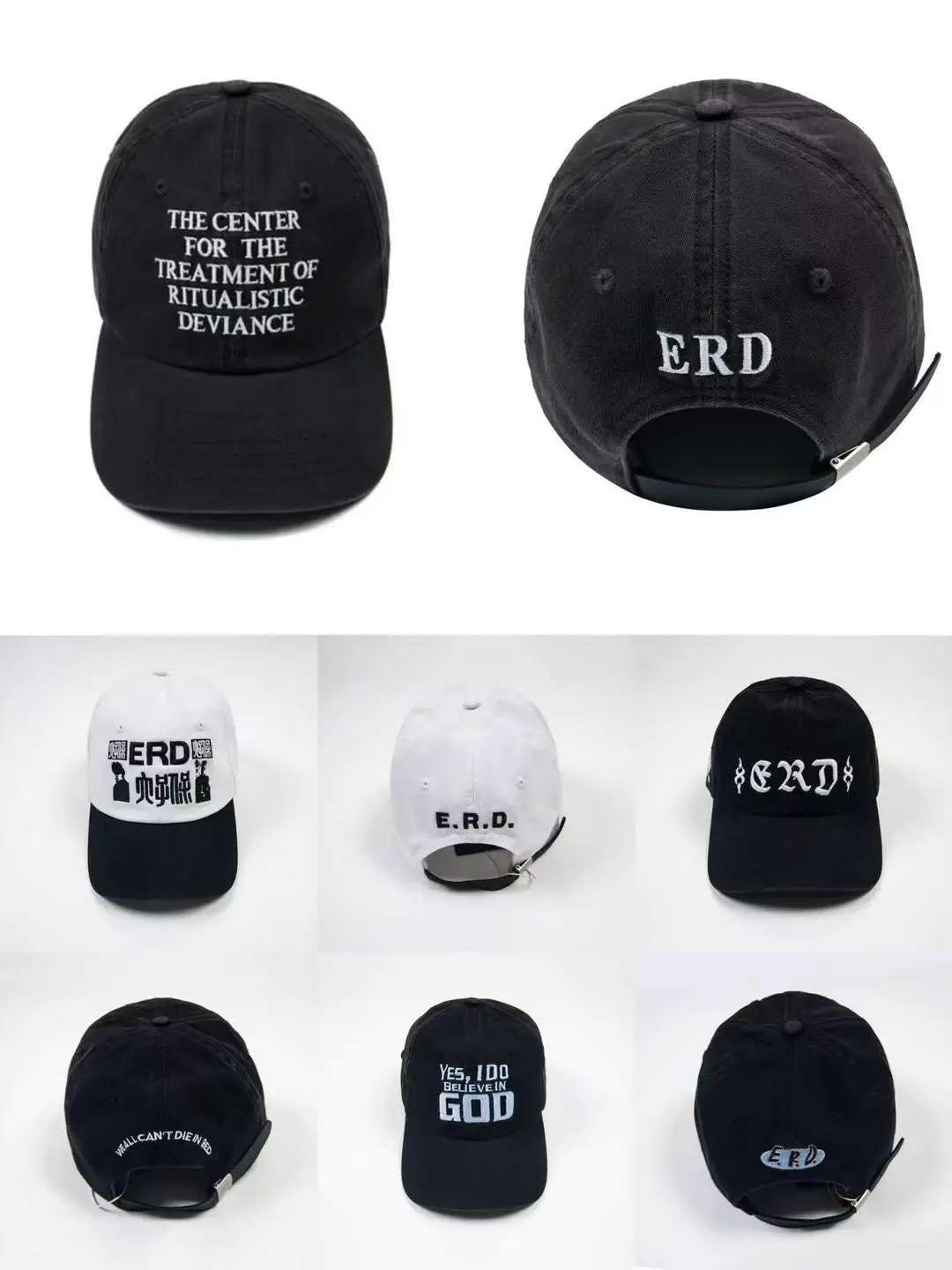 Erd Melancholic Rich Second Generation 25Ss Japanese Alphabet Duckbill Cap Embroidered Color Block Adjustable Baseball Cap for Men